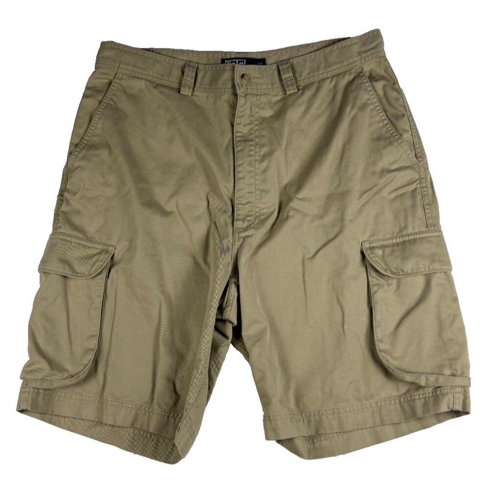 Polo Ralph Lauren Cargo Shorts Men's 35 Khaki Beige Classic Fit 100% Cotton